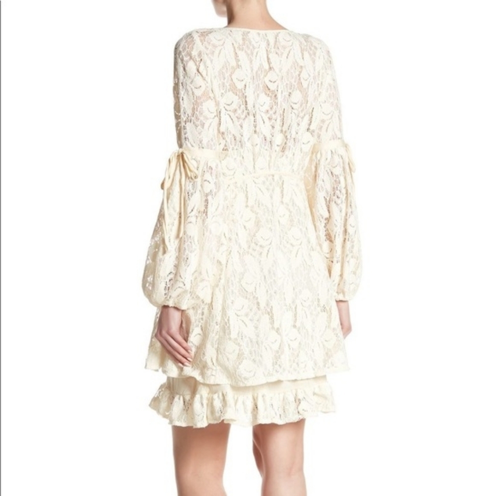 NWT Free People Ruby Lace Mini Dress Cream Ivory Cottagecore US Wmns Size Medium - Picture 6 of 10